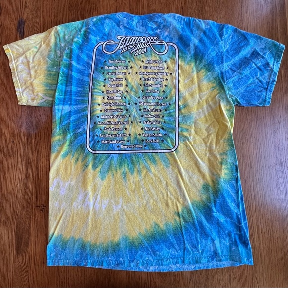 ⭐️ 2014 Vintage Jamboree in the Hills Country Concert Tee Shirt Tie Dye LARGE - Picture 15 of 16